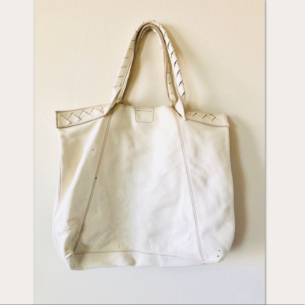 Banana Republic Large Ivory Tote Summer Purse